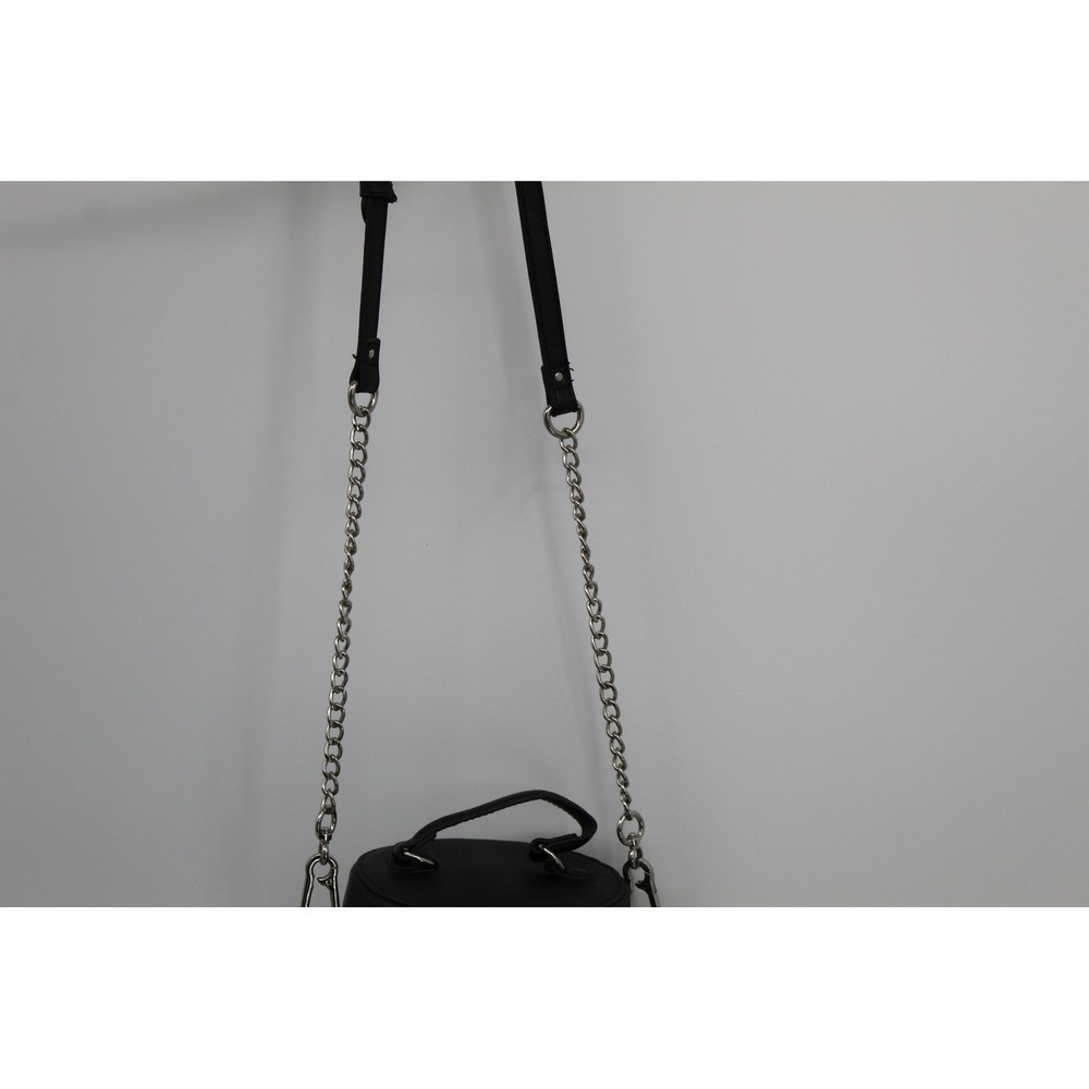 Madden NYC Rhinestone Bucket Bag Black Silver Chain Crossbody Handbag - Picture 10 of 11